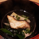 銀座 kappou ukai - 鯛の花山椒鍋　盛りつけたところ