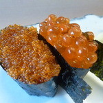 すし仁 - トビッコとイクラ  2016.4月