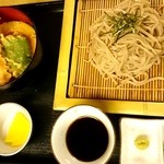 月の湯 - 月の湯 ざる蕎麦と天丼セット  fromグリーンロール