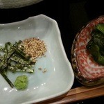 きくよし - 鯛茶用の薬味と香の物　2016.4