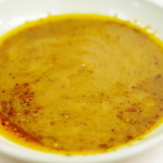 Meotogyouza - 味噌、ニンニク醤油、酢、辣油(溶いた後)