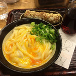 うどん 丸香 - 釜たまうどん460円+ちくわ天160円