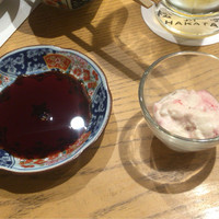 海鮮処松月亭 博多本店 - カワハギの活き造りに出た。カワハギの肝