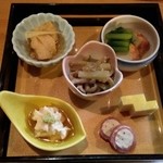 食彩亭たどおし - お通し。本当に凝ってます、おしゃれ。