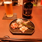 鮎知 - ビール＆お通し