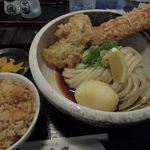 讃岐うどん 白庵 - ちくたま天ぶっかけ＋とり天＋かやくご飯