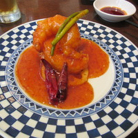 青菜 丸の内ブリックスクエア店 - 大海老のにんにく辛みソース