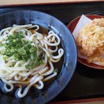 蕎麦ダイニング 楽 - 冷やしぶっかけうどん+桜エビかき揚げ