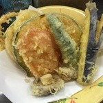 げんき庵 - 160315たんと野菜天盛りきしめん490円野菜天は別盛り