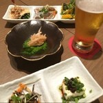 EBISU 風鈴屋 - お通しと盛り合わせのサイズほぼ一緒