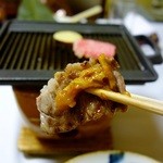 本陣 平野屋 花兆庵 - 強い脂には山葵味噌が良く合う