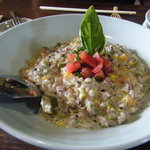 そばの実と放し飼鶏卵のリゾット風