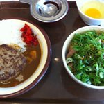 すき家 - ミニハンバーグカレーと　ねぎ牛