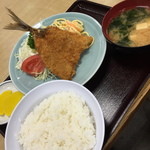 動坂食堂 - アジフライ定食（６３０円）２０１６年４月