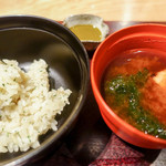 虎白 - ご飯とあおさ