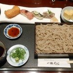 たけがみ 一轍蕎麦 - お鮨もりとせいろそば　（1575円）　2016.4