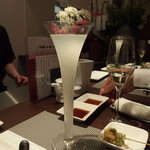 串揚げ 串の実 - この日本酒のグラス、すごいでしょ！
