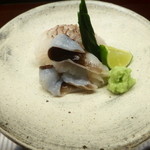 天神橋 青木 - お造り（鯛、とり貝）