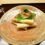 天神橋 青木 - 筍の焼き物、ホワイトアスパラ