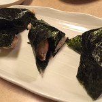 焼鶏館 - ささみ焼き（うめ・納豆・わさび）３種類で４５０円