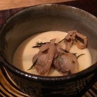 千翠 - 浅利とホワイトアスパラの茶碗蒸し　春の名物