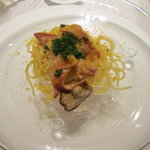 リストランテ パドリーノ・デル・ショーザン - ホッキ貝と登米産原木椎茸のぺペロンチーノスパゲッティーにサルデーニャ産カラスミ風味