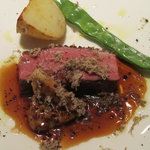 リストランテ パドリーノ・デル・ショーザン - シャラン鴨胸肉フランス産フォアグラ添えイタリア産サマートリュフ入りマルサラソース　アップ