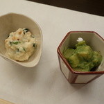 湯葉の和え物、筍の和え物