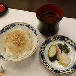 ぎおん 阪川 - ちりめん山椒ご飯、赤出汁、お新香