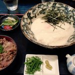 瀬戸内製麺710 - 山かけ生醤油＆牛めしセット