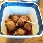 寿司竹 - 予約特典の小バイの煮付け