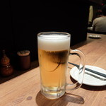 とりの炭家 - 生ビール サッポロ黒ラベル