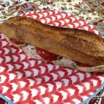 ル・ルソール - 2016年3月：バジルチキンとセミドライトマトのサンド(\600)…新宿高島屋の催事で購入しました