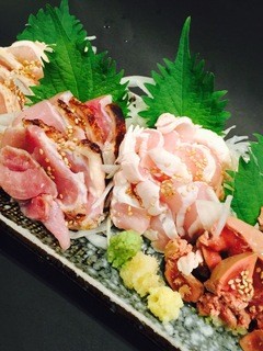 Aburi Shimizu - 鶏刺し！四種盛り¥1.480-