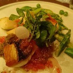 organ - クロダイのポワレ ソースアンティボワース 茄子のキャビア添え