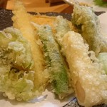 Michiraku - 旬の野菜の天ぷら盛り合わせ