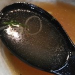 麺や而今 - 塩つけ麺-スープ割(2016/4)