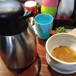 麺や而今 - 塩つけ麺-スープ割(2016/4)