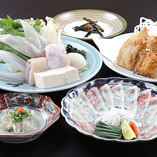 Recommended is the "Bote course" full of pufferfish ◎A wide selection of individual items as well.