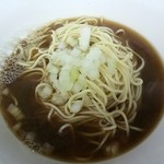 煮干乱舞 - 中華そば(ver.3.6) 500円　今回は動物系OFF くっきりした旨味と香りがすごい。煮干、鯖節、大分県産干し椎茸、昆布など乾物の良いところだけを際立たせた一杯。