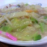 天津包子館DELI - 太麺皿うどん+餃子４個：セットで990円