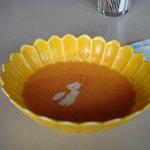 ヒヤシンスカフェ - 日替わりスープ(多分にんじんとパプリカのヴィシソワーズ)