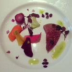 レストラン コバヤシ - 石川県産メジマグロの燻製マリネ 根菜添え
      燻製の薫りが…素敵！