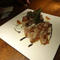 アンジェロ - アスパラとタンのテリーヌ 
                鰆のスモークと野菜のジュレ 