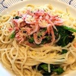 鎌倉パスタ - 釜揚げ桜海老と菜の花のペペロンチーノとBセット　1695円