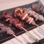炭火天国 政清 裏路地編 - 串焼５種盛り