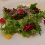 エル サジオ - 「生野菜色々のサラダ」はレタス、トレビス、紫タマネギ、パプリカのサラダ