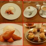 エスパイ クック コウベ - マダガスカル産のバニラビーンを使ったソルベ、いちご添え
      小菓子とホットコーヒー