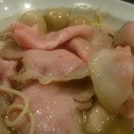 丿貫 - 煮干そば・750円　ウズラの味玉・50円　肉増し・250円