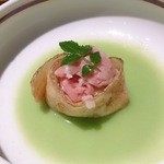 江戸肉割烹　ささや - 前脛肉のお浸し青豆流し